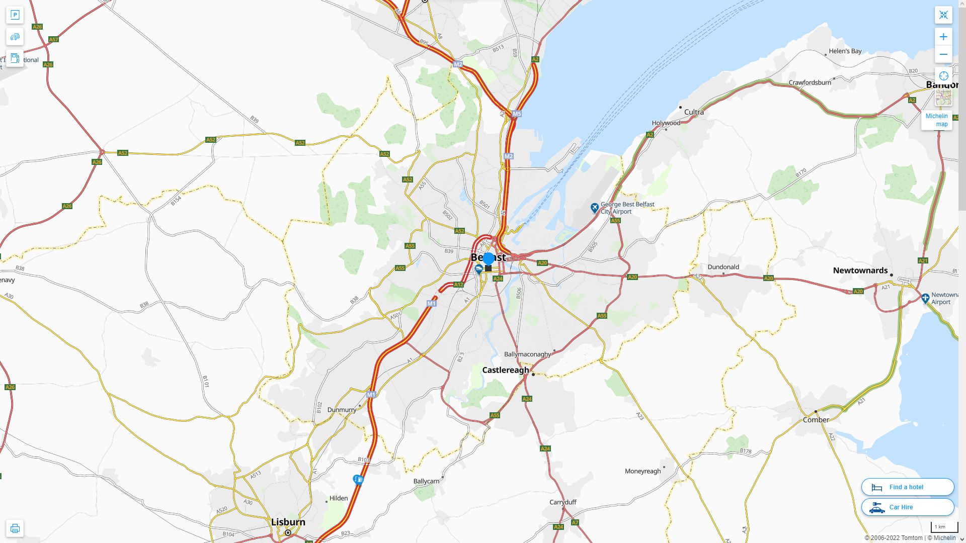Belfast Highway and Road Map